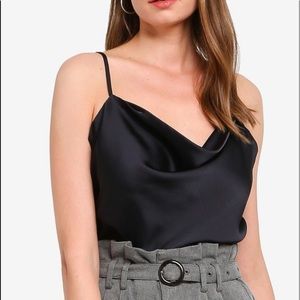 Abercrombie black satin body suit